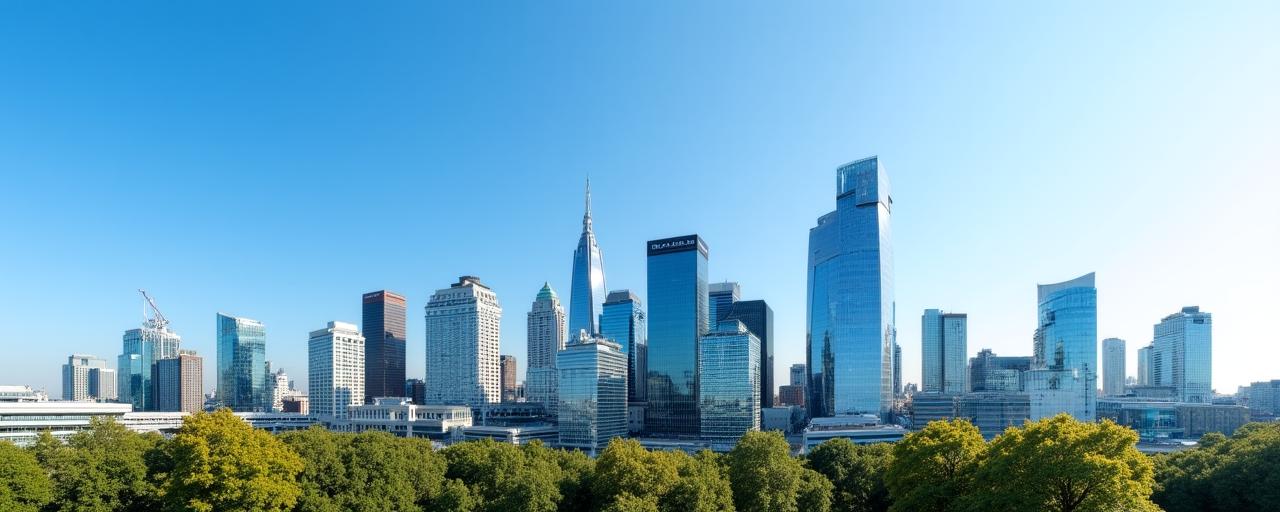 Panoramic view of the London business district near our office